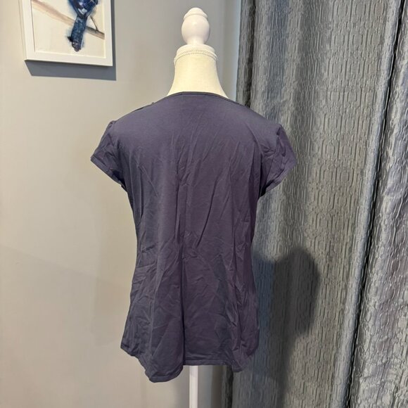 Milk Nursingwear Women's Nursing Tee Asymmetrical Tiered Blue Size L - Picture 4 of 7